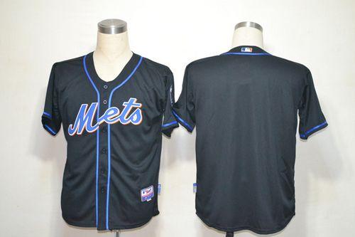 Mets Blank Black Alternate Cool Base Stitched MLB Jersey - Click Image to Close